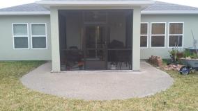 Before a completed concrete contractor project in the area