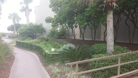 Before a completed concrete contractor project in the area