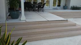 Before a completed concrete contractor project in the area