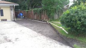 A recent concrete driveway installation job in the area