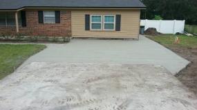 A recent concrete driveway paver job in the area